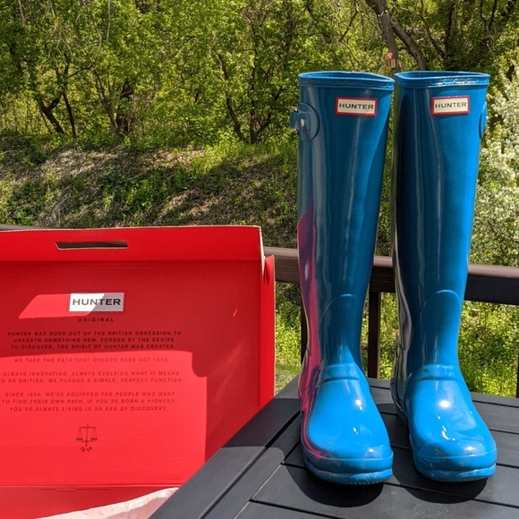 Hunter Shoes - ☔HP☔ Hunter Tall Rain Boots-Ocean Blue-8